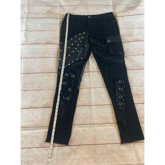 Devil's Fashion Women's Black Steam Punk Gothic Detailed Jeans - Medium - Picture 3 of 12